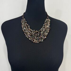 Rush by Denis & Charles Glass Bead Multi Strand Sparkle Statement Necklace